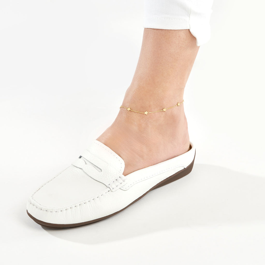 14K Yellow Gold Mini Star Anklet