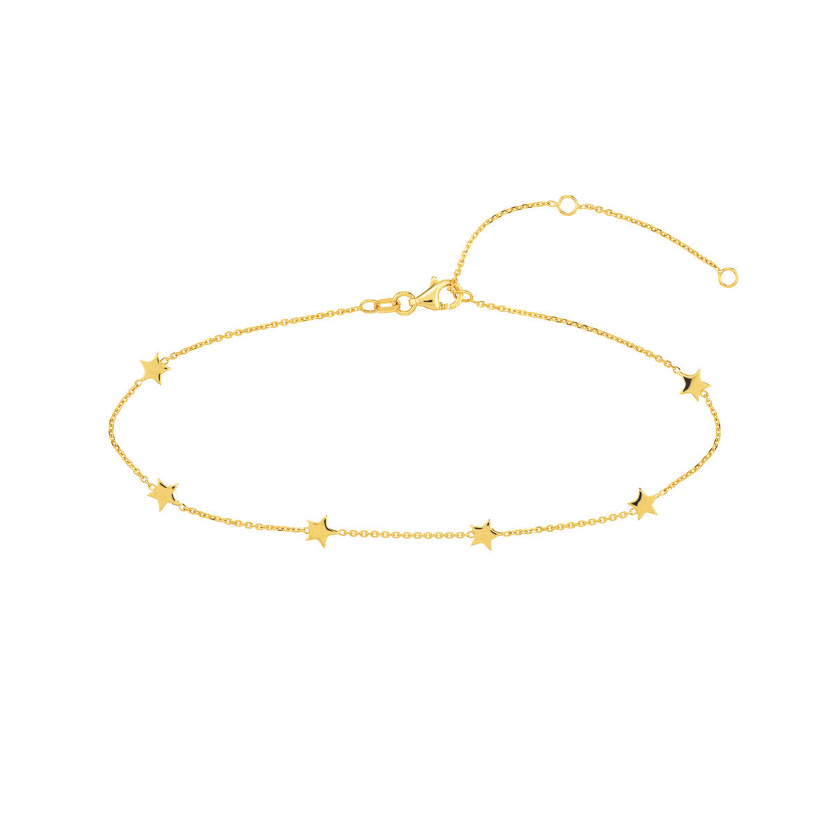 14K Yellow Gold Mini Star Anklet