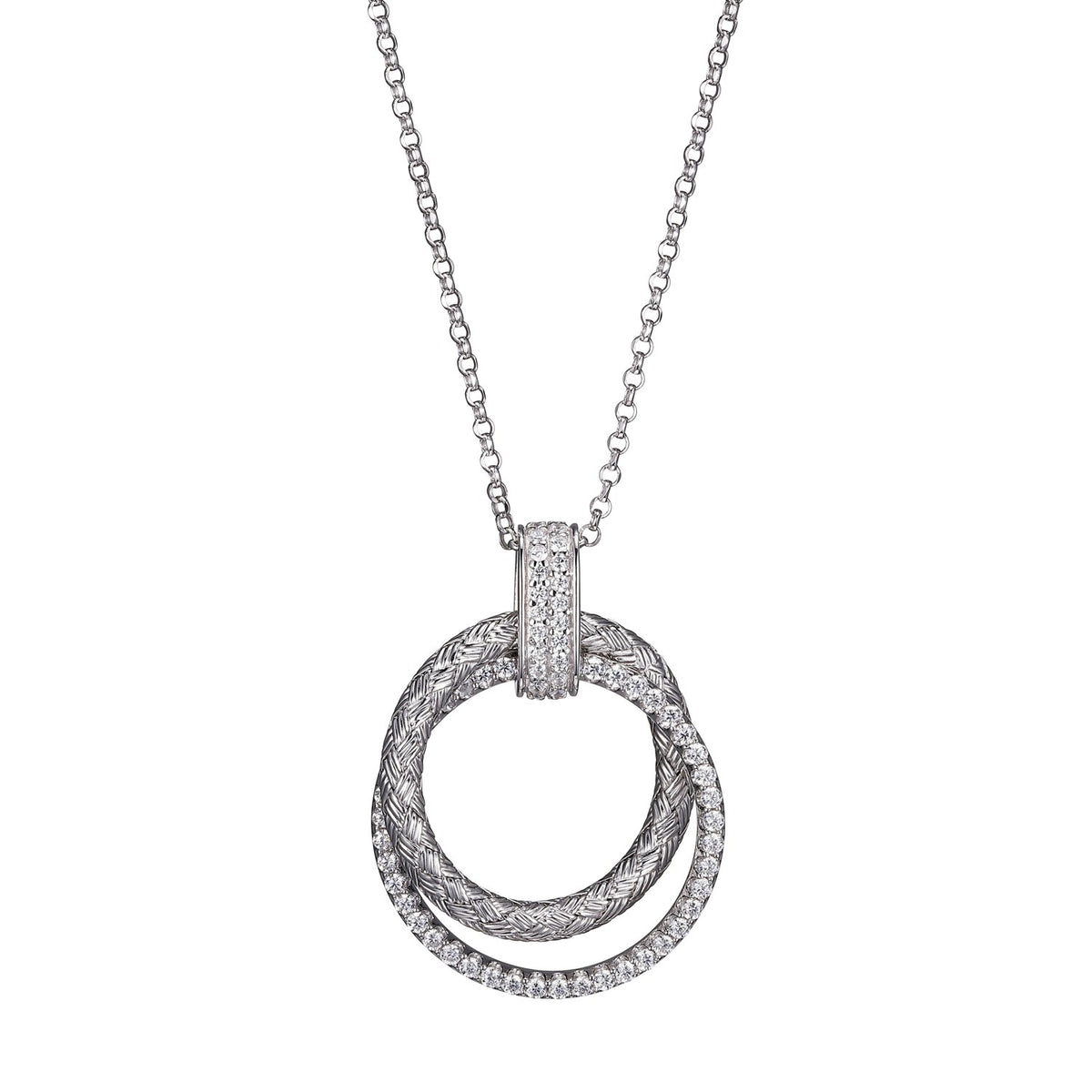 Lady's White Sterling Silver Free Form Pendant