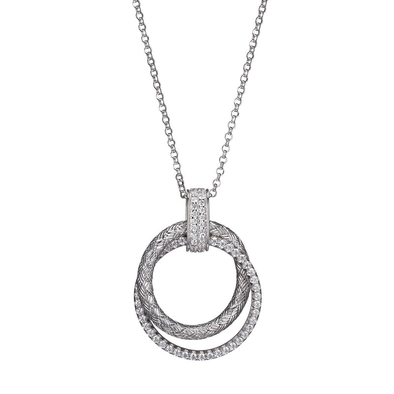 Lady's White Sterling Silver Free Form Pendant