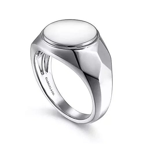 Sterling Silver Round Signet Ring