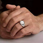 Sterling Silver Round Signet Ring