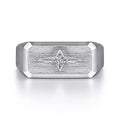Sterling Silver North Star Diamond Ring