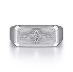 Sterling Silver North Star Diamond Ring