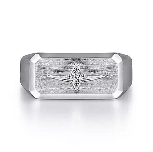 Sterling Silver North Star Diamond Ring