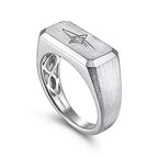 Sterling Silver North Star Diamond Ring