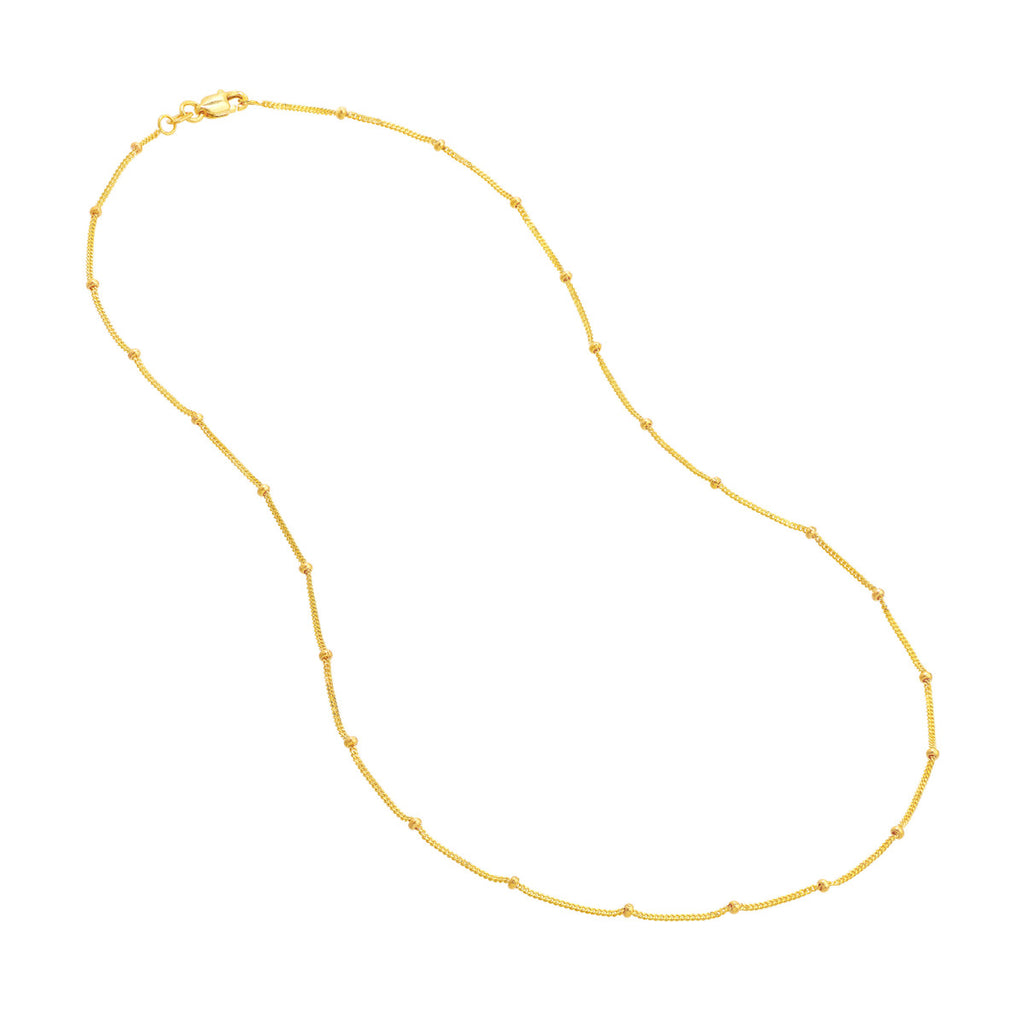 14K Yellow Gold Saturn Curb Chain