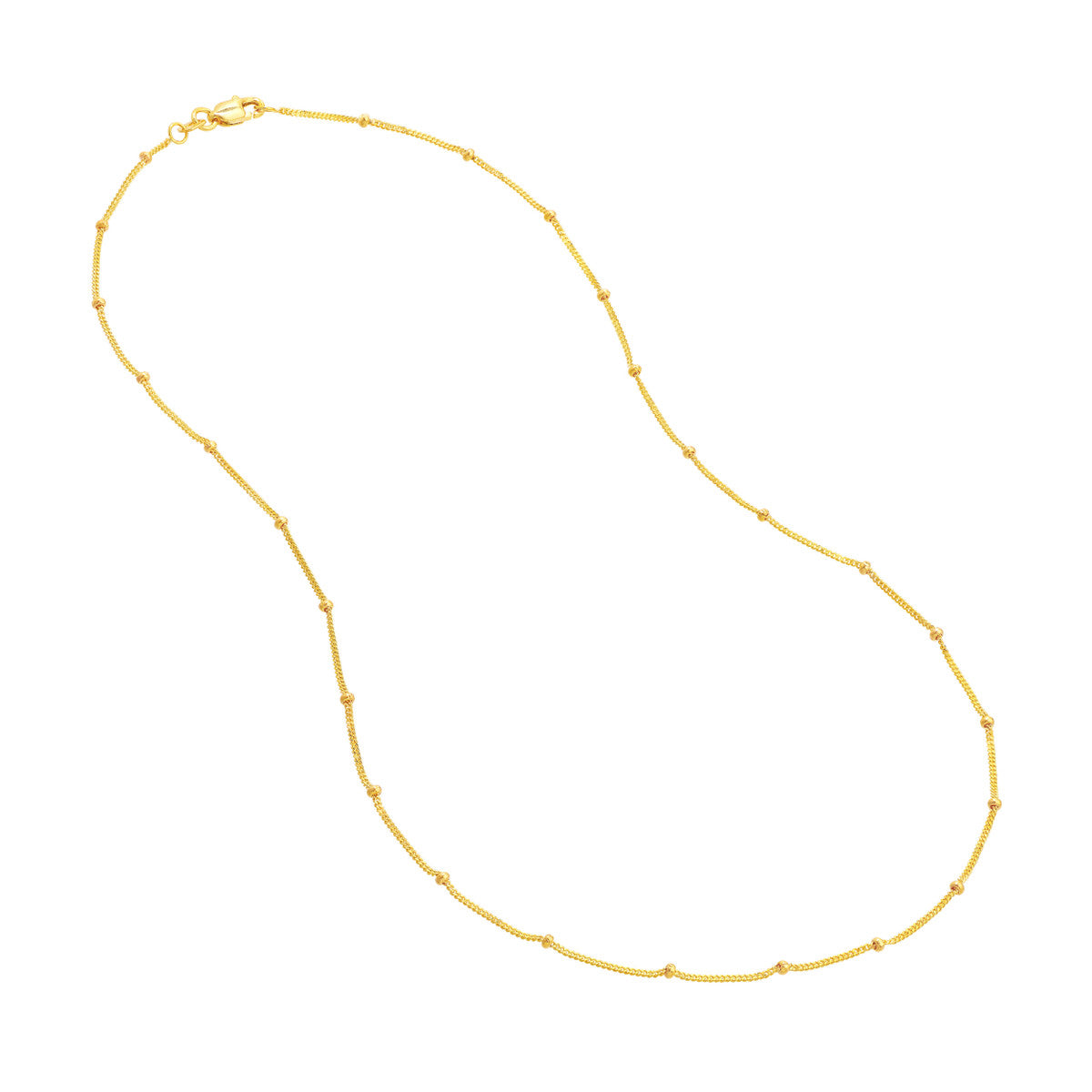 14K Yellow Gold Saturn Curb Chain