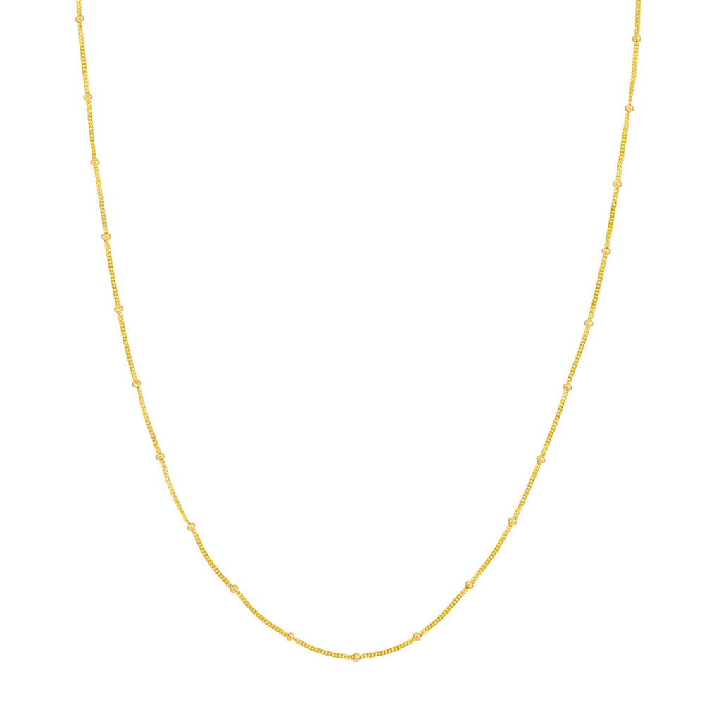 14K Yellow Gold Saturn Curb Chain