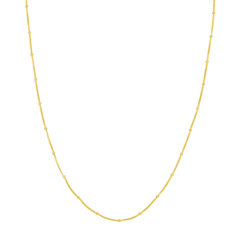 14K Yellow Gold Saturn Curb Chain