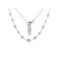 Lady's White Sterling Silver Collar Station Necklace