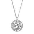 Lady's White Sterling Silver Halo Bubbles Cz Design Pendant
