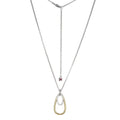 Two-Tone Sterling Silver Drop Necklace