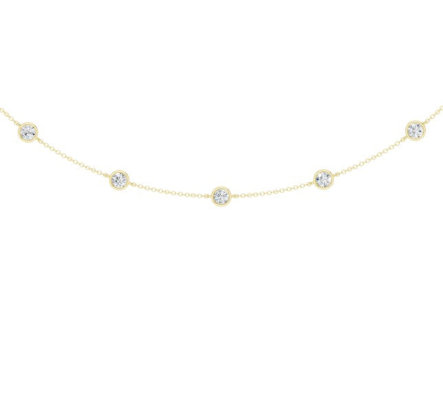 14K Yellow Gold Lab Grown Diamond Necklace