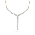 14K Yellow Gold Lariat Diamond Drop Necklace