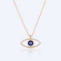 14K Yellow Gold Eye Enamel Necklace