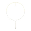 14K Yellow Gold Lariat Lab Grown Diamond Necklace