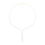 14K Yellow Gold Lariat Lab Grown Diamond Necklace