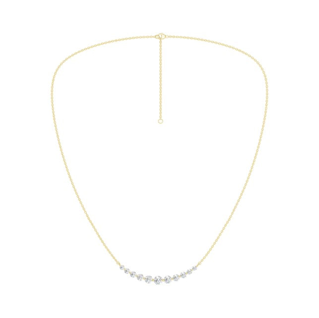 14K Yellow Gold Lab Grown Diamond Bar Necklace