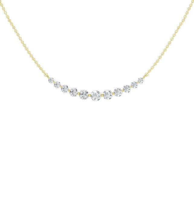 14K Yellow Gold Lab Grown Diamond Bar Necklace