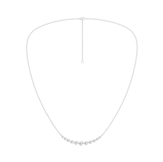 14K White Gold Lab Grown Diamond Bar Necklace