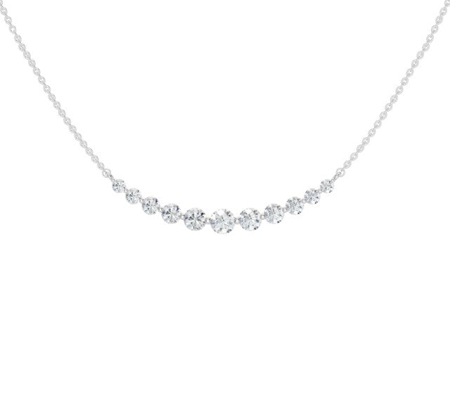 14K White Gold Lab Grown Diamond Bar Necklace