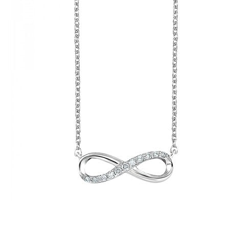 Sterling Silver Infinity Diamond Necklace