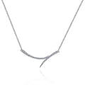 Lady's White 14 Karat Curved Doublet Bar Necklace Length 17.5
