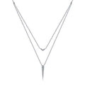 14K White Gold Layered Diamond Necklace