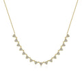 Lady's Yellow 14 Karat Fancy Link Scalloped Diamond Choker Necklace Length 18