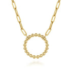 14K Gold Paper Clip Chain Necklace