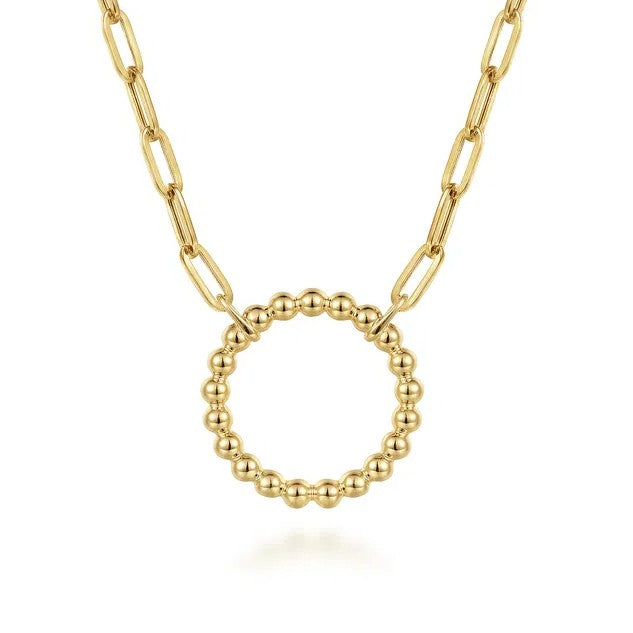 14K Gold Paper Clip Chain Necklace