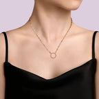 14K Gold Paper Clip Chain Necklace