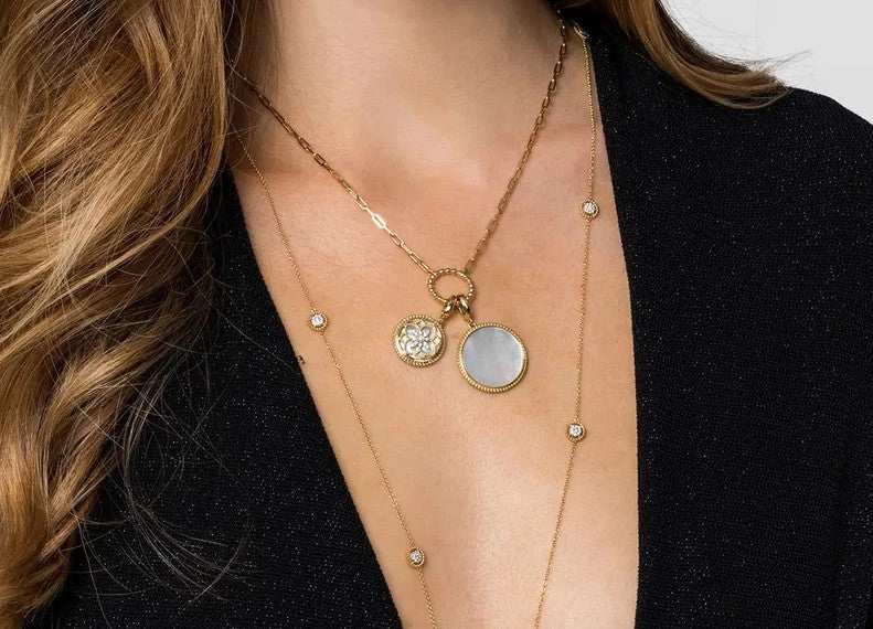 14K Gold Paper Clip Chain Necklace