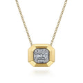 14K Yellow Gold Geometric Diamond Necklace