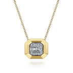 14K Yellow Gold Geometric Diamond Necklace