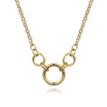 14K Gold Round Station Necklace