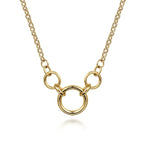14K Gold Round Station Necklace