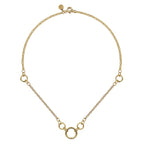 14K Gold Round Station Necklace