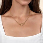 14K Gold Round Station Necklace