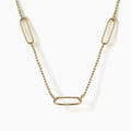 14K Yellow Gold Bujukan Bead Link Station Necklace