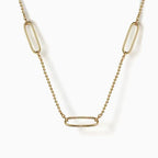 14K Yellow Gold Bujukan Bead Link Station Necklace