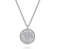 Sterling Silver Paw Print Diamond Medallion Necklace