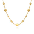 14K Yellow Gold Satin Bujukan Ball Station Necklace