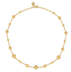 14K Yellow Gold Satin Bujukan Ball Station Necklace