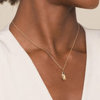 14K Yellow Gold Bujukan Clover Drop Pendant Necklace