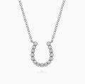 14K White Gold Diamond Horseshoe Necklace