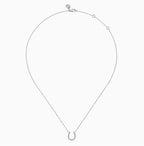 14K White Gold Diamond Horseshoe Necklace