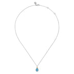 Sterling Silver & 14K Gold Bujukan Oval Blue Topaz Accent Necklace