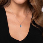 Sterling Silver & 14K Gold Bujukan Oval Blue Topaz Accent Necklace